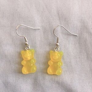 1pc Gummy Bear Dangle Earrings - Yellow